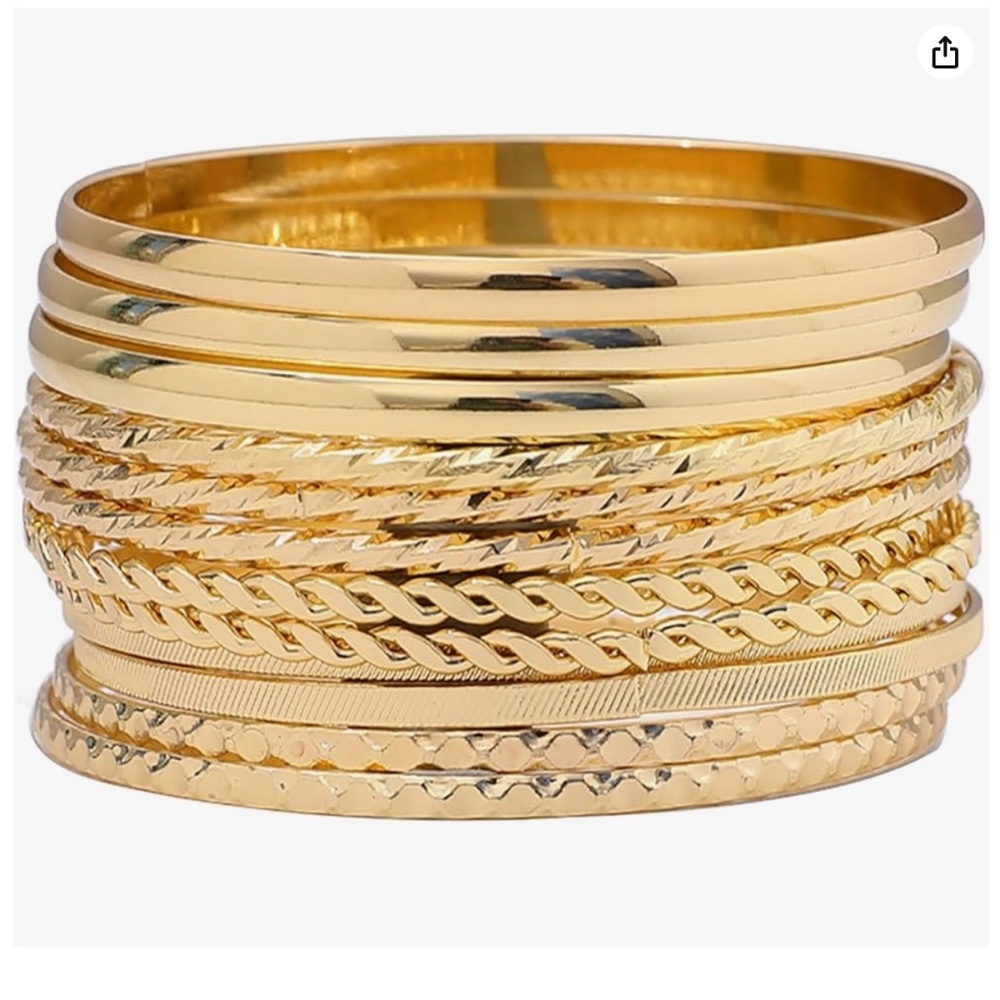 Gold Bangle Bracelets Indian Wedding Jewelry (24 pcs)